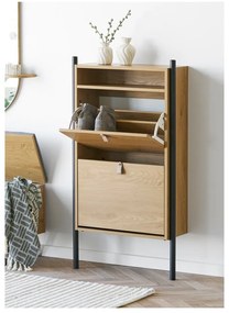 Накланяща се стойка за обувки от декор от дъб в естествен цвят 62x118x26 cm Barco – House Nordic