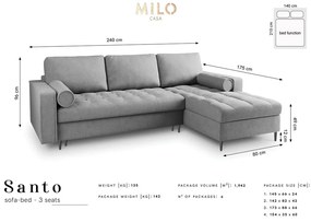 Светлобежов ъглов разтегателен диван , десен ъгъл Santo - Milo Casa