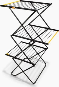 Сушилник за дрехи Joseph Joseph AirFrame™ 5000024, 16 м, 3 нива, Сгъваем, Заключващ механизъм, Удължени релси за дълги дрехи, Черен/жълт