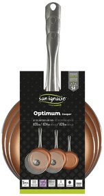 Комплект, 3 тигана с два стъклени капака - San Ignacio Optimum Copper