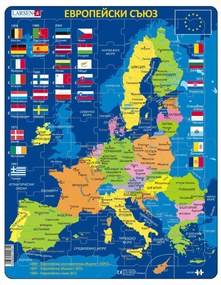 Larsen - Пъзел: Образователен – "Европейски съюз" – 70 части, голям