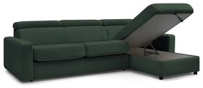 Тъмнозелен разтегателен ъглов диван (променлив) Monaco – Bobochic Paris