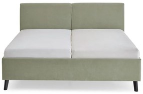 Светлозелено двойно легло 160x200 cm тапицирано с включена подматрачна рамка Piano – Meise Möbel