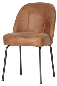 Кожени трапезни столове в комплект 2 бр. в цвят кафяв коняк Vogue – WOOOD