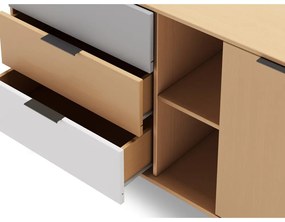 Нисък скрин от естествен дъб 165x81 cm Elfa - Marckeric