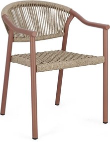 Червен /в естествен цвят метален градински стол Canarias – Bizzotto