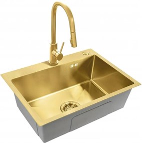 Стоманена мивка Liam BRUSH GOLD