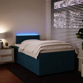 3288580 vidaXL Боксспринг легло с матрак, синьо, 120x200 см, кадифе