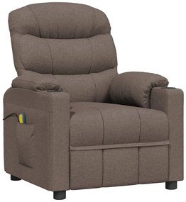 3143511 vidaXL Електрически масажен стол, таупе, текстил