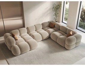 Бежов кадифен ъглов диван (десен ъгъл/U форма) Loretto – Cosmopolitan Design