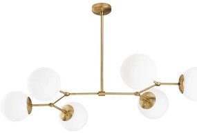 Висящо осветително тяло в месингов цвят със стъклен абажур Damar – Opviq lights