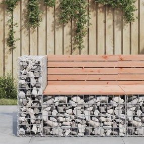 834381 vidaXL Градинска пейка габион 92x71x65,5 см дугласко дърво масив
