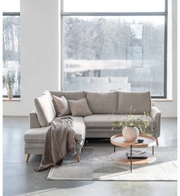 Бежов разтегателен ъглов диван (ляв ъгъл) Charming Charlie – Miuform