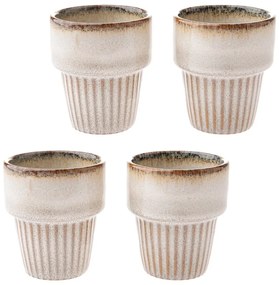 Кремави глинени чаши в комплект 4 бр. за еспресо 100 ml Tone – Dakls