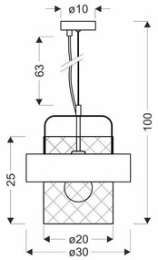 Метална висяща лампа в черно и сребристо ø 30 cm Fiba - Candellux Lighting