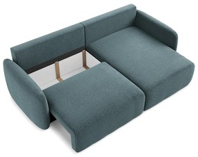 Тюркоазен разтегателен ъглов диван с място за съхранение (десен ъгъл) Kalena – Makamii