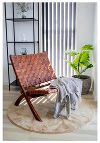 Сгъваем стол от тиково дърво и кожа Montana - House Nordic