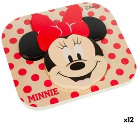 Детски Пъзел от Дърво Disney Minnie Mouse + 12 месеца 6 Части (12 броя)