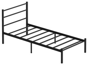 Единично метално легло FERON 90x200 см, черно, товароносимост 120 кг