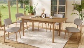 АЛMО Бежово лате (тъкан Монза 60)/рамка лакиран дъб - ДЪРВЕН СТОЛ БУКЛЕ ЗА ДНЕВНА, ТРАПЕЗАРИЯ, КУХНЯ РЕТРО