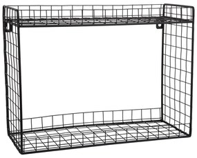Черен стоманен стенен рафт на няколко нива 40 cm Reja – PT LIVING