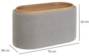 Светлосива табуретка от букле – Casa Selección