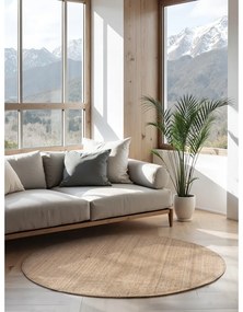 Кръгъл килим от юта в естествен цвят ø 160 cm Bouclé Jaipur – Hanse Home
