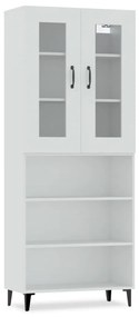 3114948 vidaXL Висок шкаф, бял, 69,5x34x180 см, инженерно дърво
