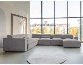 Светлосив ъглов диван (ляв ъгъл/"U" форма) Flex Felix – Miuform