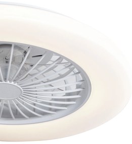 Вентилатор за таван бял 48,5 см с LED димируем в Келвин с дистанционно управление - Clemo