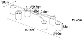 Модерна таванна лампа черна със злато 6-светлина - Lofty