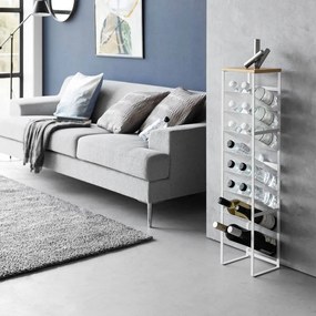 Бял метален стелаж за вино брой бутилки 16 20x88,5x19 cm Tower – YAMAZAKI