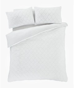 Бяло микро плюшено спално бельо за двойно легло 200x200 cm Cosy Diamond - Catherine Lansfield
