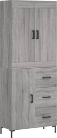 3199815 vidaXL Висок шкаф, сив сонома, 69,5x34x180 см, инженерно дърво