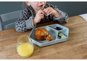 Синя силиконова детска чиния 16x25 cm – Kindsgut