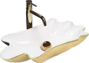 Умивалник за плот Rea Sea White Gold + Изпускателен клапан Click-Clack