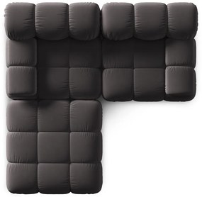 Тъмносив ъглов диван от кадифе Bellis - Micadoni Home