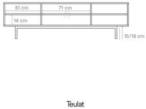 Черна маса за телевизор 180x52 cm Sierra – Teulat