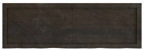 3156434 vidaXL Плот за маса тъмнокафяв 120x40x(2-4) см обработен масивен дъб