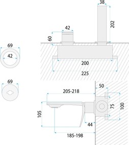 Смесител за мивка за вграждане REA VISION Titan + BOX