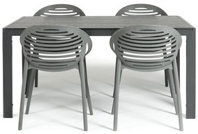 Градински комплект за хранене за 4 лица със сив стол Joanna и маса Viking, 90 x 150 cm Viking &amp; Joanna - Bonami Selection