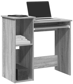 860450 vidaXL Бюро с рафтове, сив сонома, 84x40x78 см, инженерно дърво