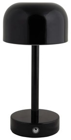 Черна LED настолна лампа с метален абажур (височина 24,5 cm) James – Leitmotiv