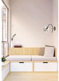 Черно-сива стенна лампа ø 15 cm Yoyo - Squid Lighting