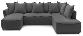 Тъмносив ъглов разтегателен диван (десен ъгъл) Leon - Bobochic Paris