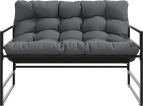 Градинска пейка с възглавница, антрацит, 113 см, стомана