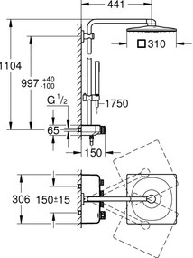 Душ Колона Grohe Euphoria Smart Control II-Glossy Silver