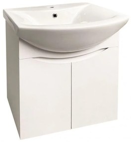 Конзолен шкаф за баня ICP 5542/60, PVC, бял, с умивалник, 55x42.5x60см