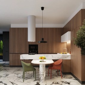 Черно висящо осветително тяло ø 35 cm Vito – Sollux