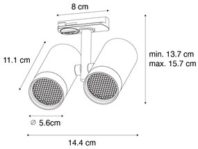 Модерна 1-фазна релсова лампа бяла 2-светлина - Iconic Scopio
